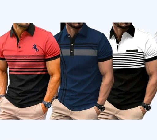 Blissbell Men’s Printed Collar Polo Neck
Half Sleeve T-Shirt Combo Pack of 3