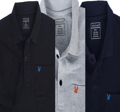Men’s Round neck polo T shirts pack of 3
