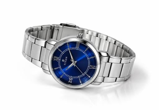 Titan  Analog Blue Dial Stainless Steel Strap Watch for Men