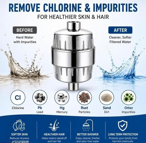 20 Stage Water Filter for Bathroom and pipes | Hard Water Softner | Chemicals (Chlorine,etc) remover |