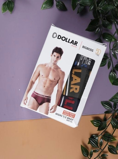 Dollar Bigboss Men's Briefs | Pack of 3 inner wears | Anti-Microbial Super Cotton Solid Briefs