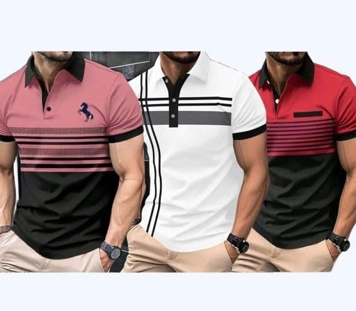 Blissbell Men’s Printed Collar Polo Neck
Half Sleeve T-Shirt Combo Pack of 3