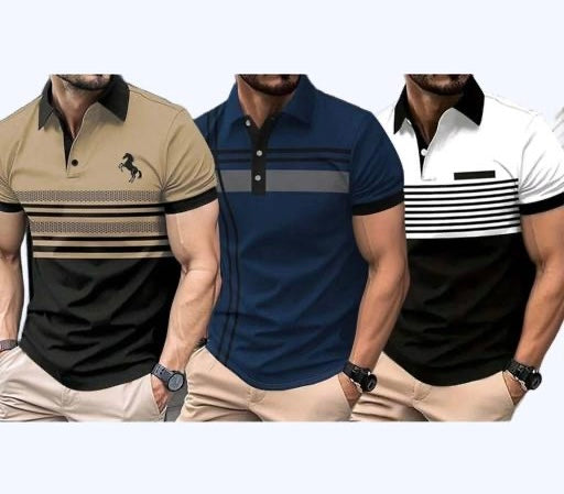 Blissbell Men’s Printed Collar Polo Neck
Half Sleeve T-Shirt Combo Pack of 3